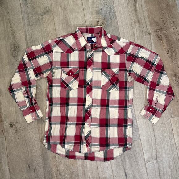 Vintage Wrangler Pearl Snap Shirt Mens Large *READ DESCRIPTION* - Picture 1 of 8